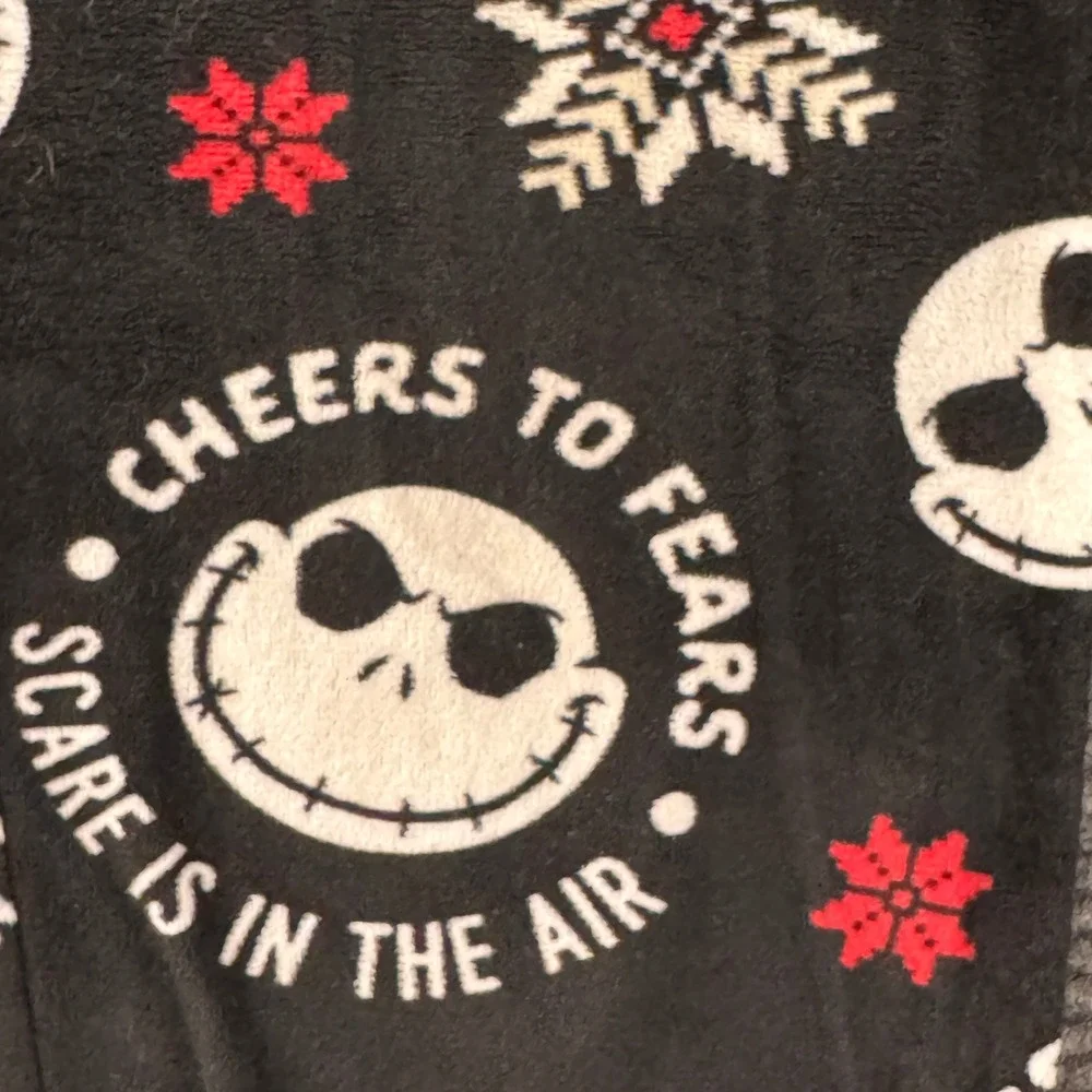 Disney Nightmare Before Christmas Pajama Pants Kids L Black Jack Skellington